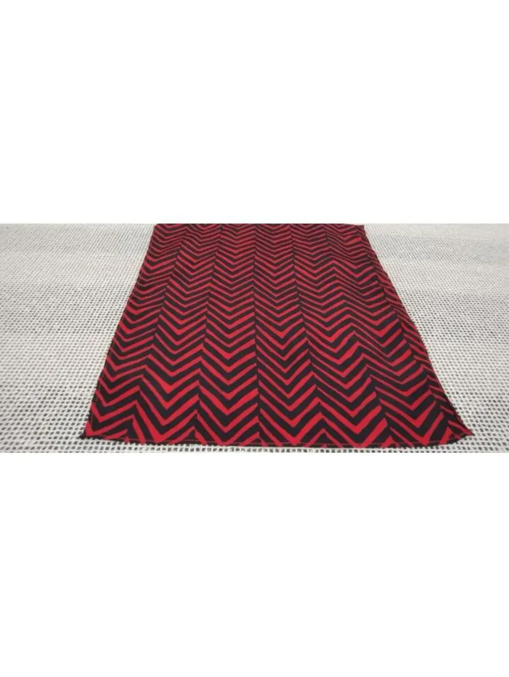 Vintage 60s Pocket Hankie Red Black Zig Zag Zebra Authentic MID CENTURY MENSWEAR